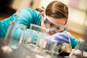 Student in a chemistry lab