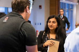 student meeting with an alumnus.