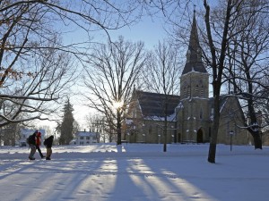 The Church of the Holy Spirit at sunrise in winter