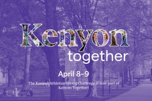 Kenyon together, April 8-9, now with athletics