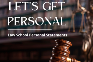 The image shows a gavel and the words "let's get personal"