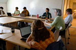  Nancy Powers ’83 leads the class “Immigration, Citizenship and National Identity."