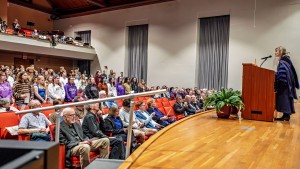 President Kornfeld speaking at Founders' Day