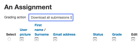 Download all submissions from assignment