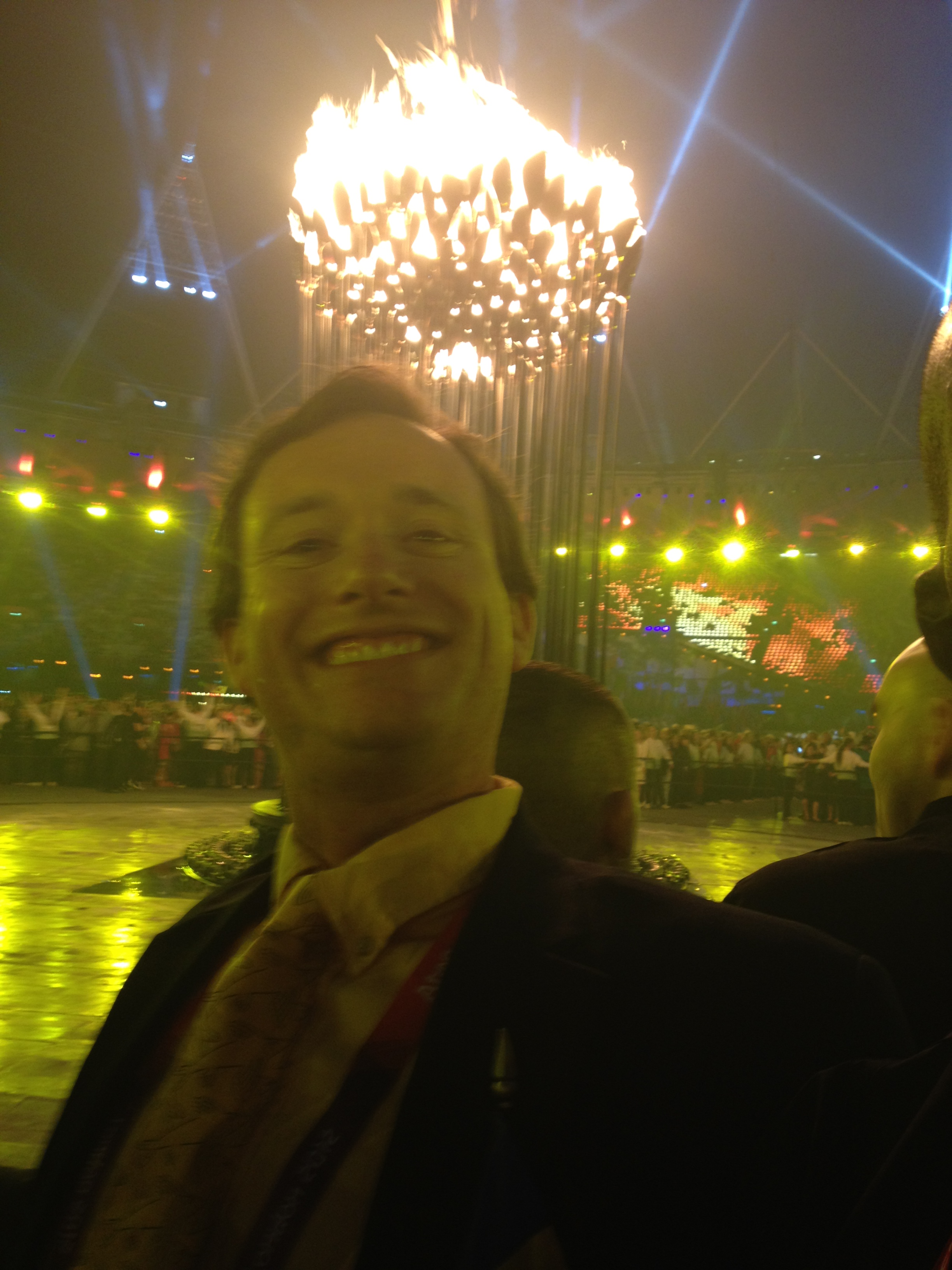 Josh White '01 at the opening ceremony of the 2012 Olympics in London. (Courtesy of Josh White '01)