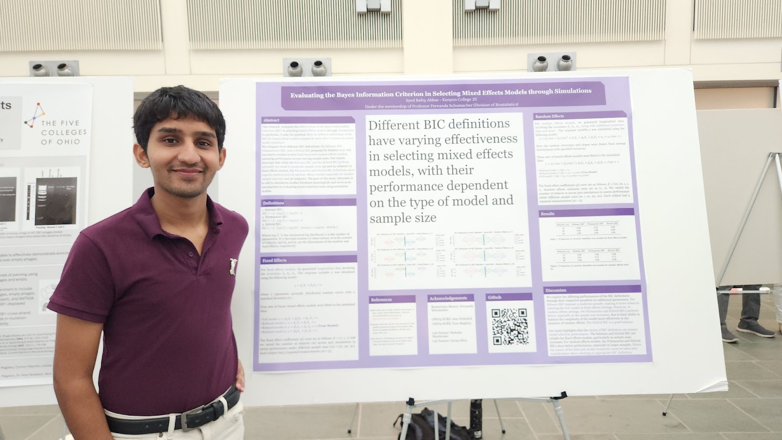 Student with poster